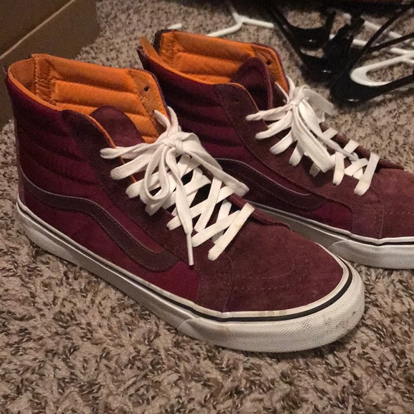 Vans Shoes - Vans maroon high tops. Size 8.5